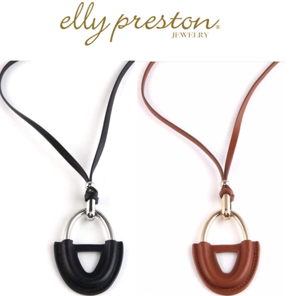 Long Leather Pendant Sweater Statement Necklace